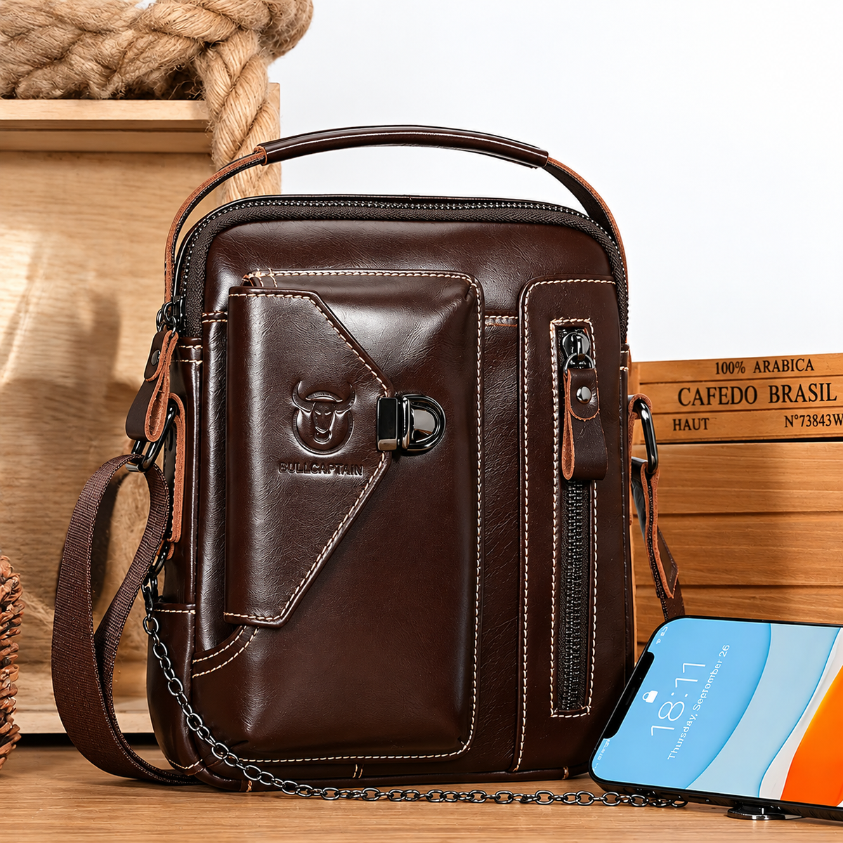 Bandolera de cuero Bullcaptain Leather