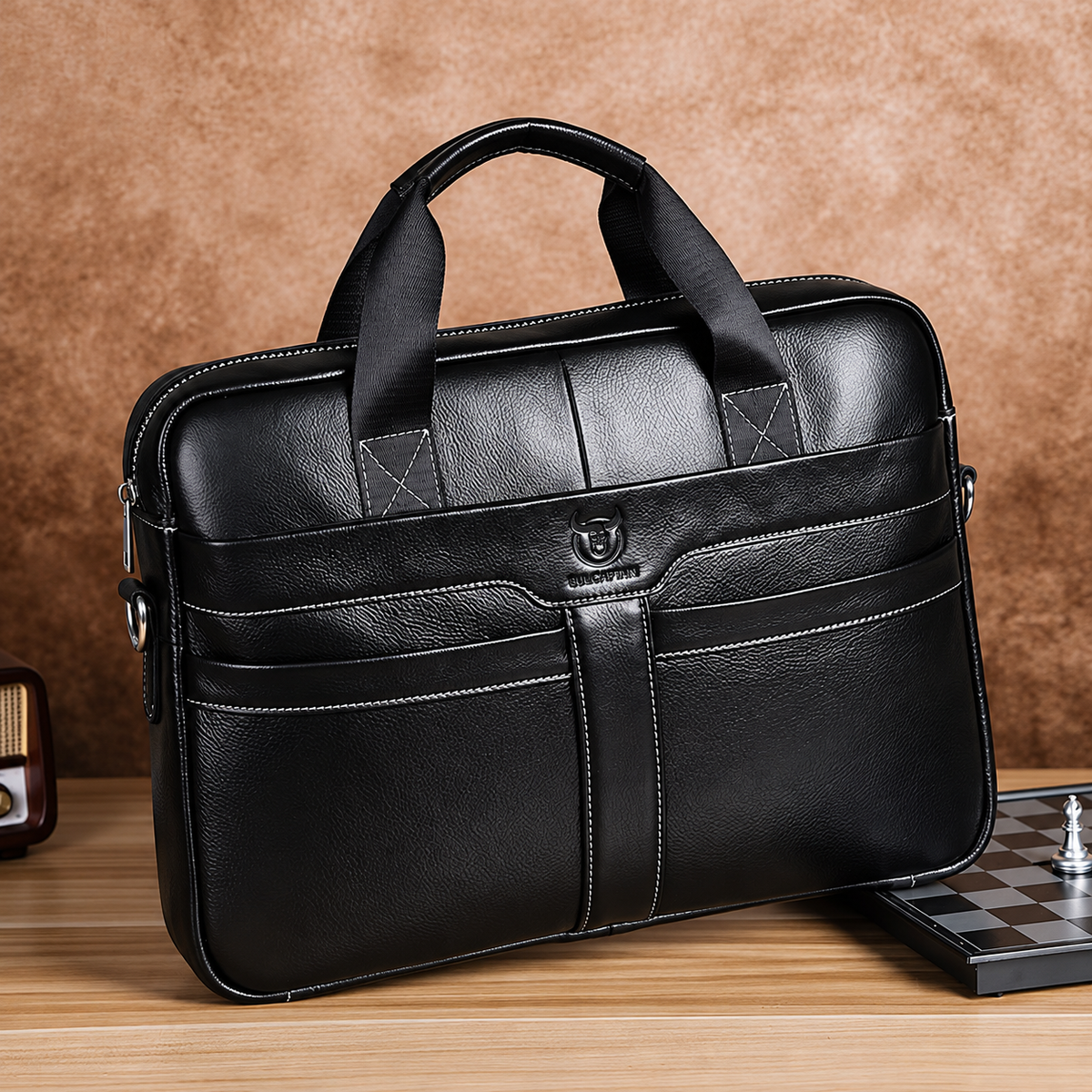 Maletín de cuero Bullcaptain Briefcase