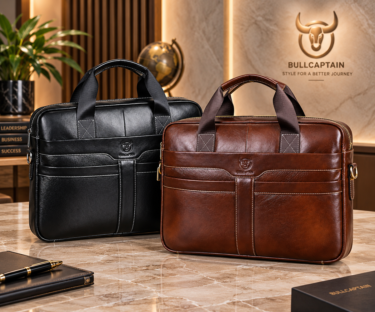 Maletín de cuero Bullcaptain Briefcase