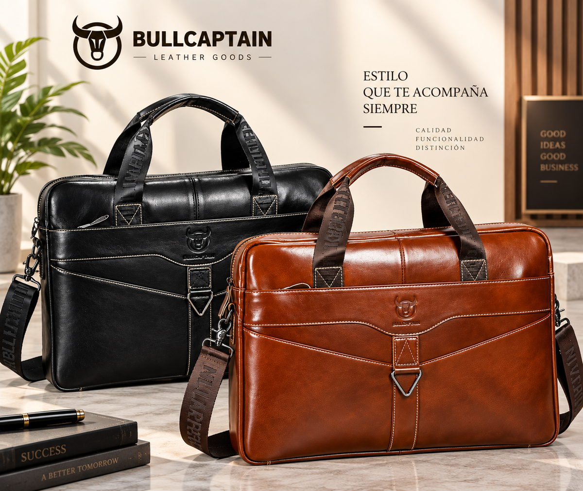 Maletín de cuero Bullcaptain Spazio