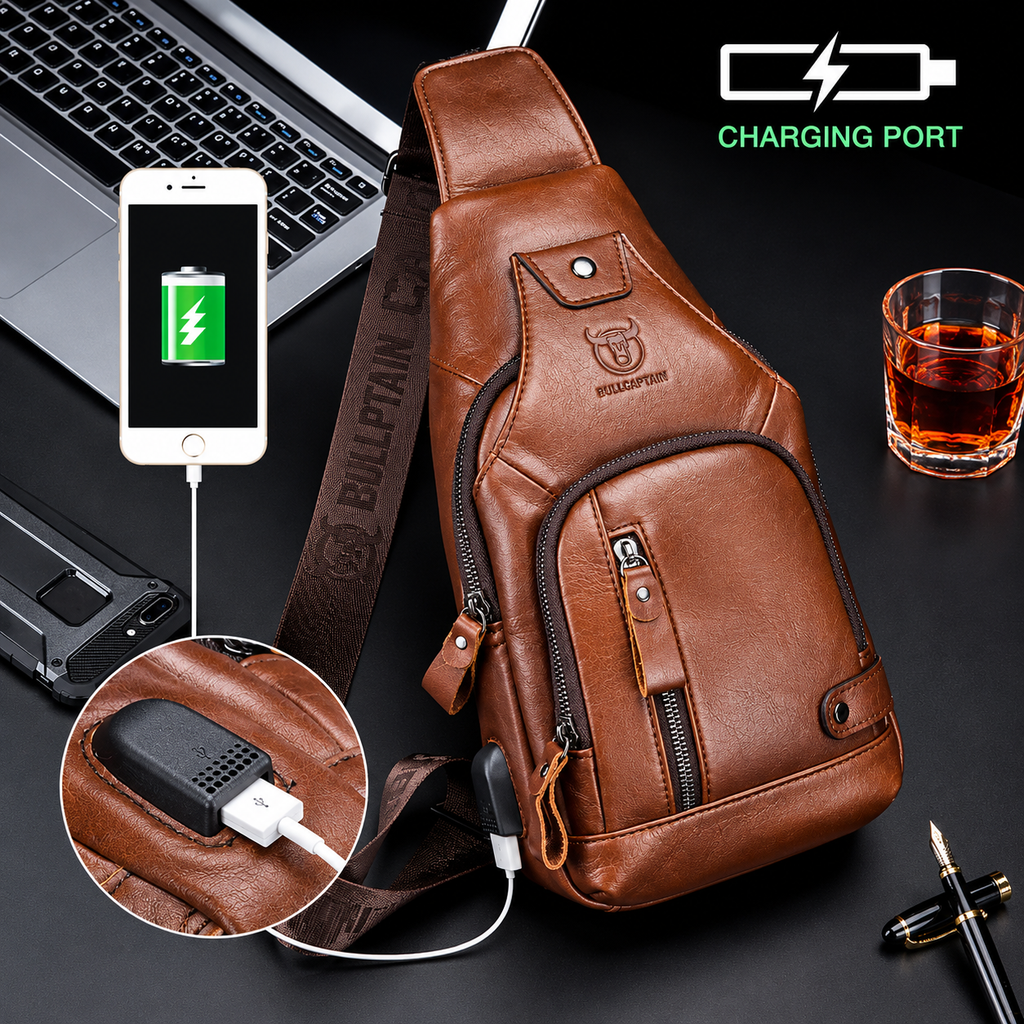 Mochila de cuero Bullcaptain Charge