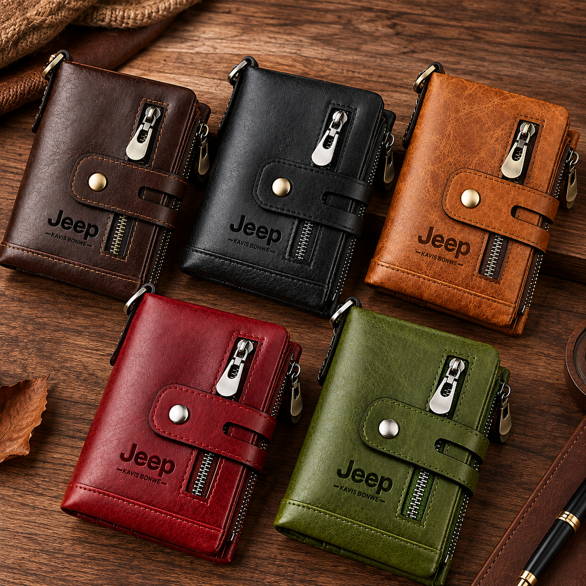 Billetera de cuero Jeep