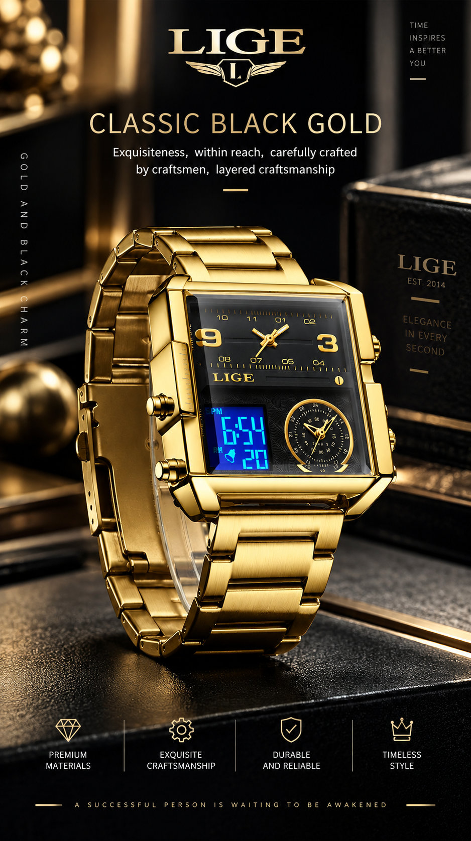 Reloj de lujo Lige Trident