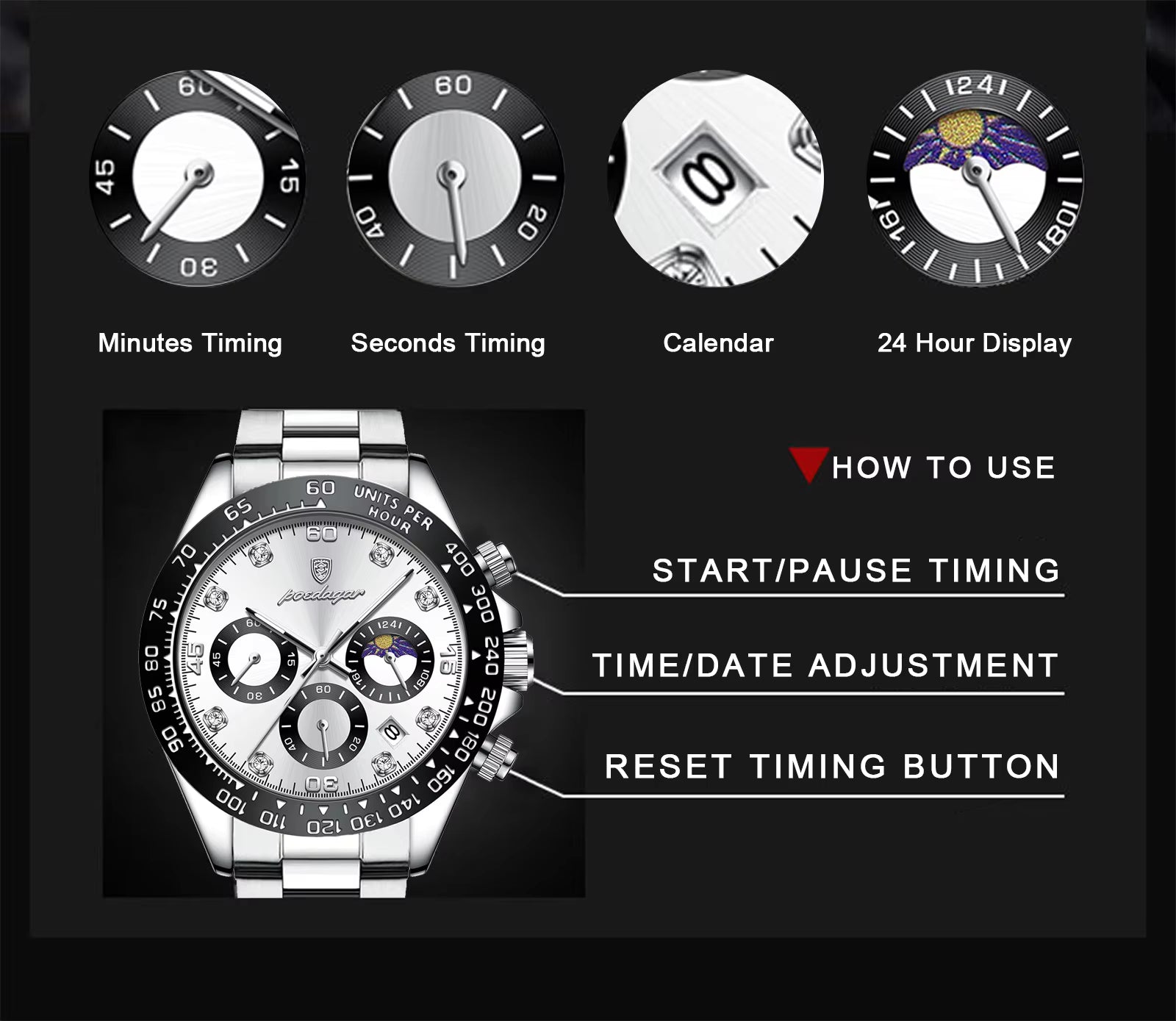 Reloj de lujo Poedagar Titan
