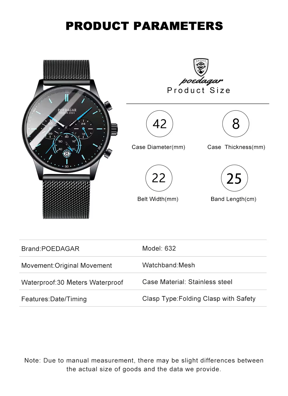 Reloj de lujo Poedagar Neon