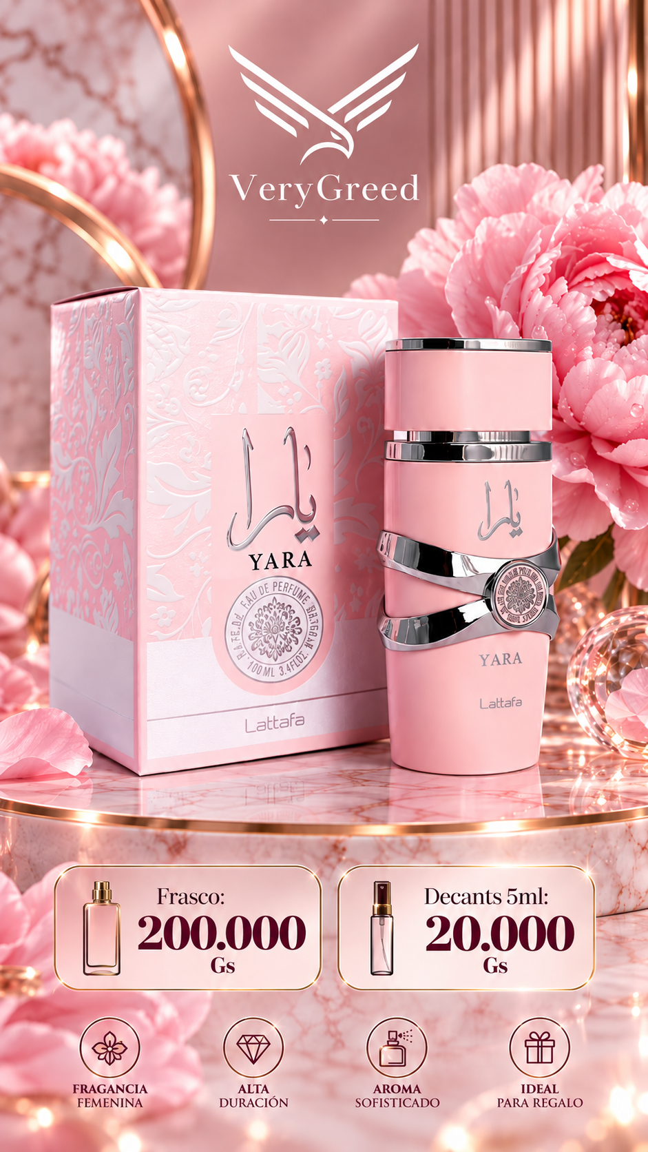 Perfume Lattafa Yara Rosa